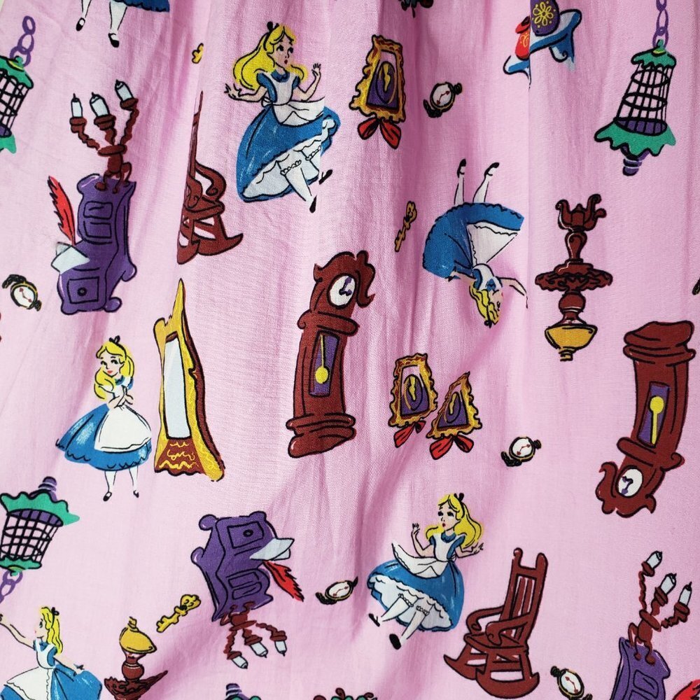 Disney Women's Alice in Wonderland Printed Midi Skirt Sz S, Pink (1242) - Picture 4 of 6